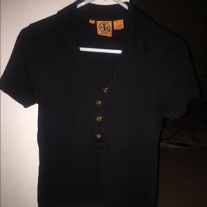 Tory Burch Polo shirt with classic gold buttons
